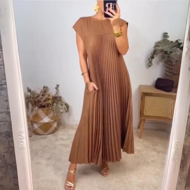 Levoire | Robe Plissée Silhouette Flottante Braun