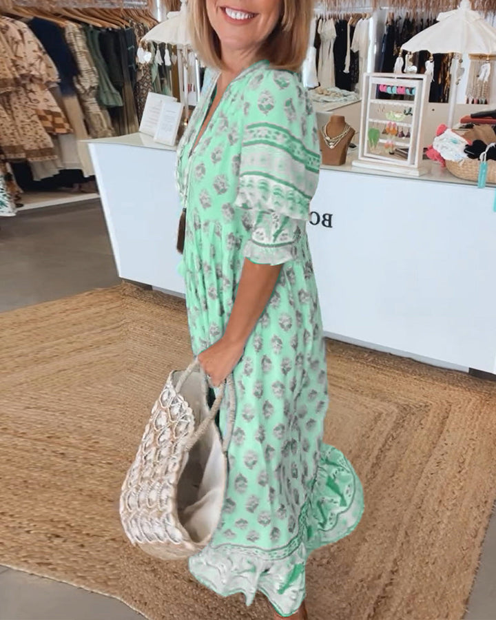 Levoire | Robe Maxi Bohémienne À Volants Pour Femmes