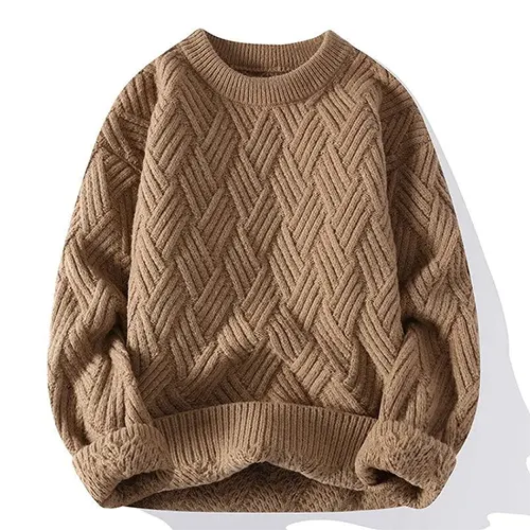 Levoire | Pull homme chaud Kaki rétro