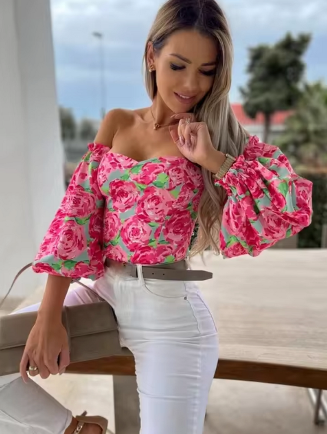 Levoire | Tops Avec Épaules Nues Rosa Vert