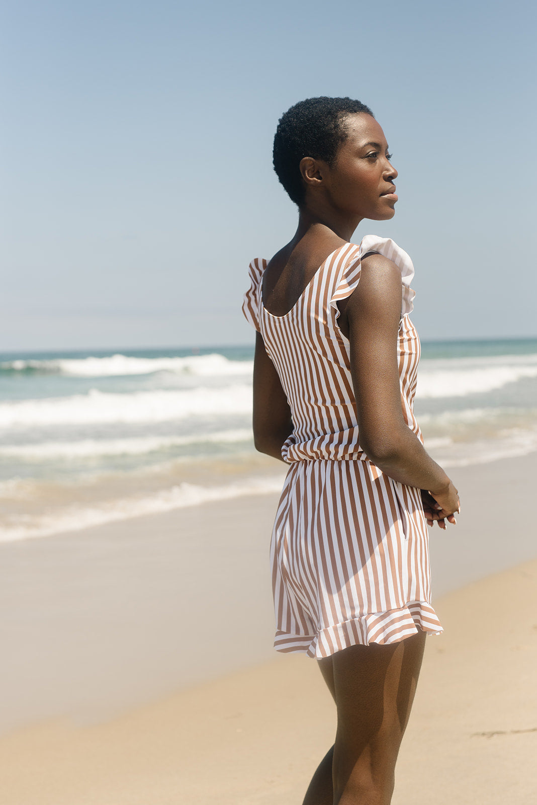 Levoire | Vêtements de bain pour femmes Maillots de bain Short de bain avec soutien-gorge intégré Cannelle