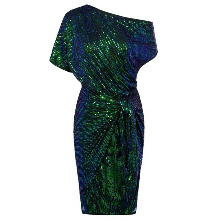 Levoire | Robe élégante en sequins ajustée pour femmes Vert foncé