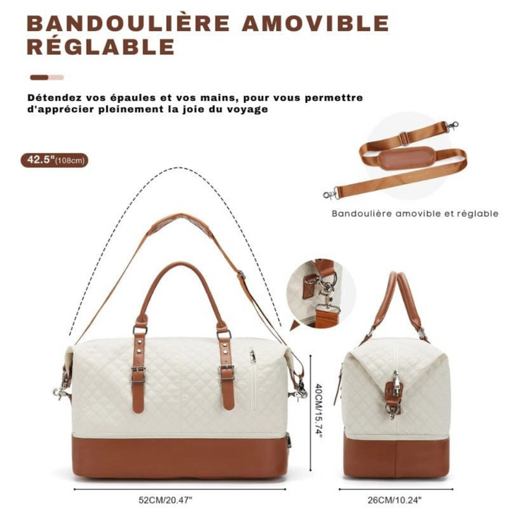 Levoire | Sac de voyage week-end pour femmes au style élégant Beige