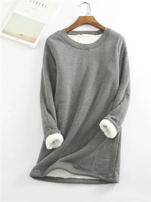 Levoire | Femme Tricot Avec Doublure En Polaire gris foncé
