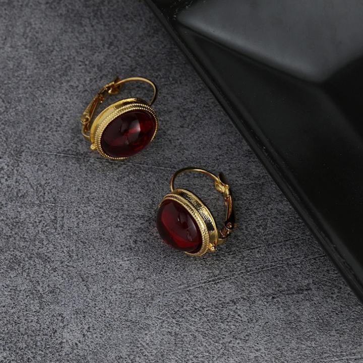 Levoire | Boucles D'Oreilles À Clips En Or Avec Pierre Pour La Collecte De Vin