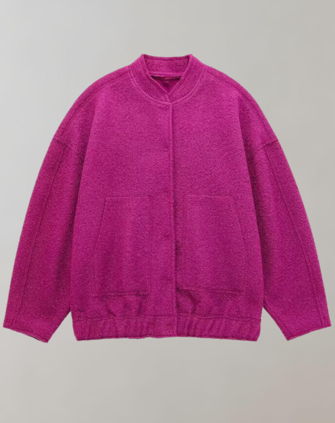 Levoire | Veste Bomber Surdimensionnée À Manches Longues Avec Fermeture À Boutons Lilas