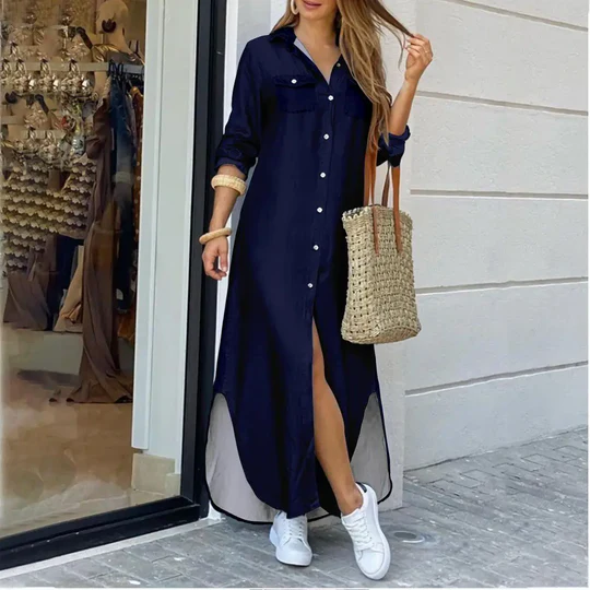 Levoire | Chemise Longue Décontractée Bleu marine