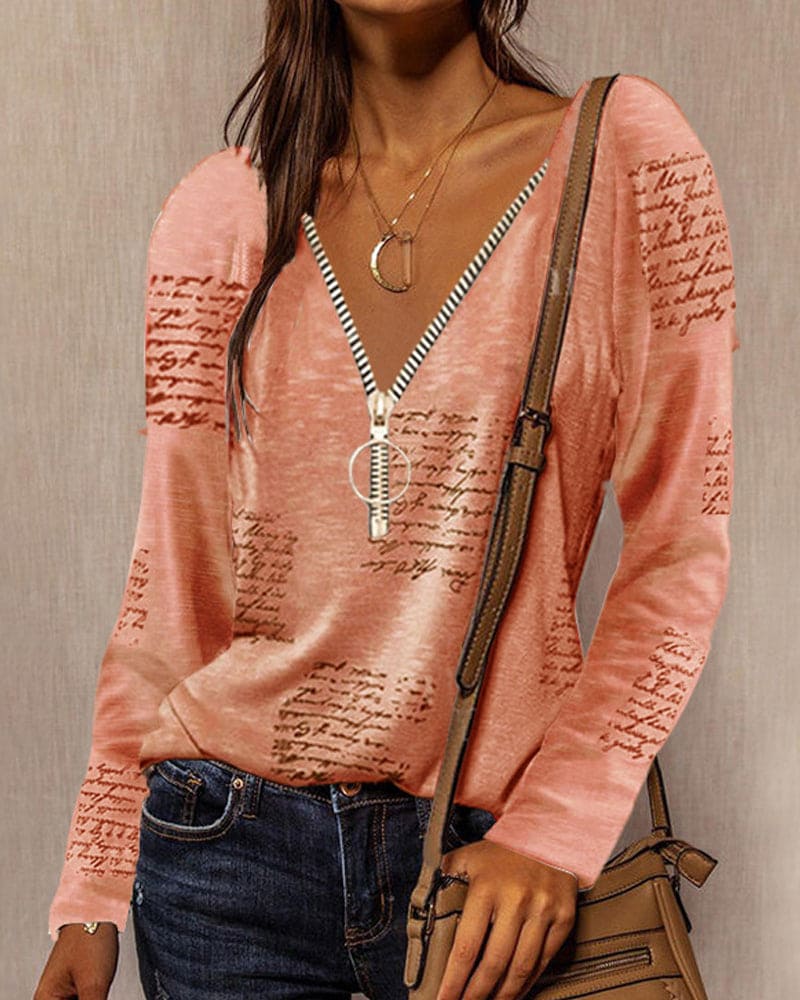 Levoire | Sweatshirt À Col En V Et À Manches Longues orange