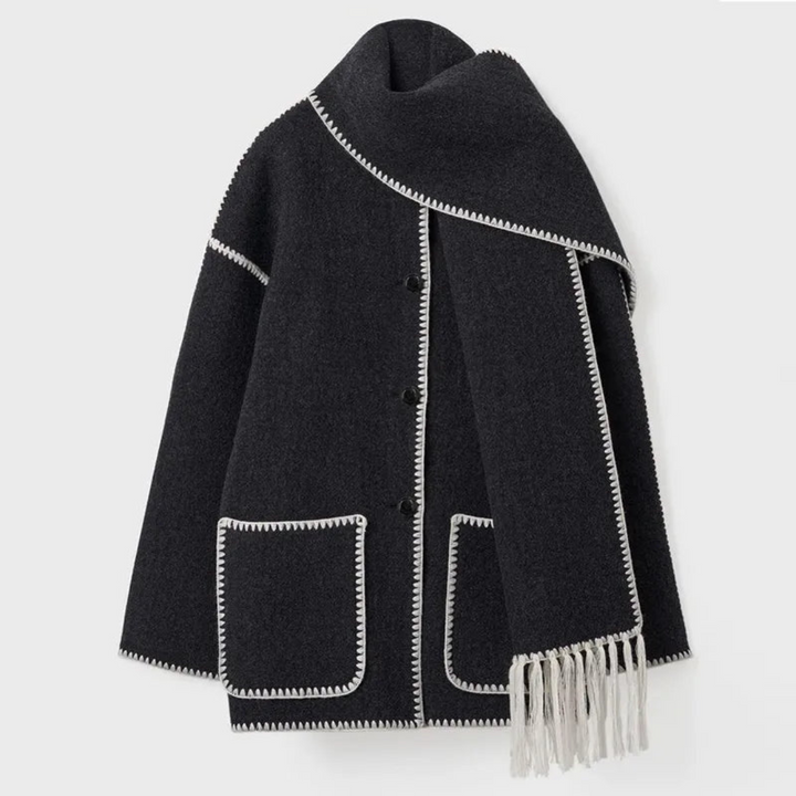 Levoire | Veste pour femmes Longue Chaude Noir Blanc
