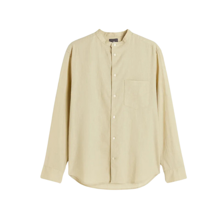 Levoire | Chemise En Lin Elegance Intemporelle Hommes Marron clair