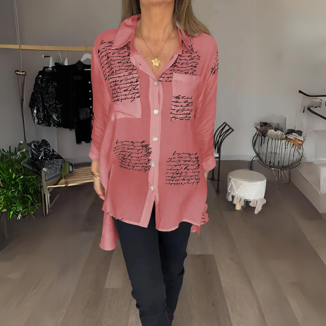 Levoire | Chemise Boutonnée Moderne Pour - Femmes - Manches Longues Rouge