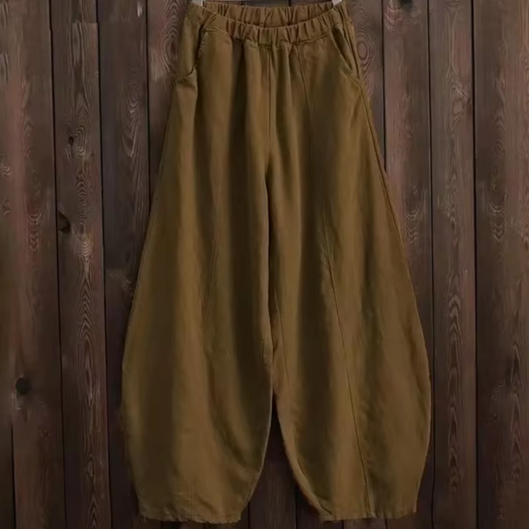 Levoire | Pantalon En Lin Et Coton Braun