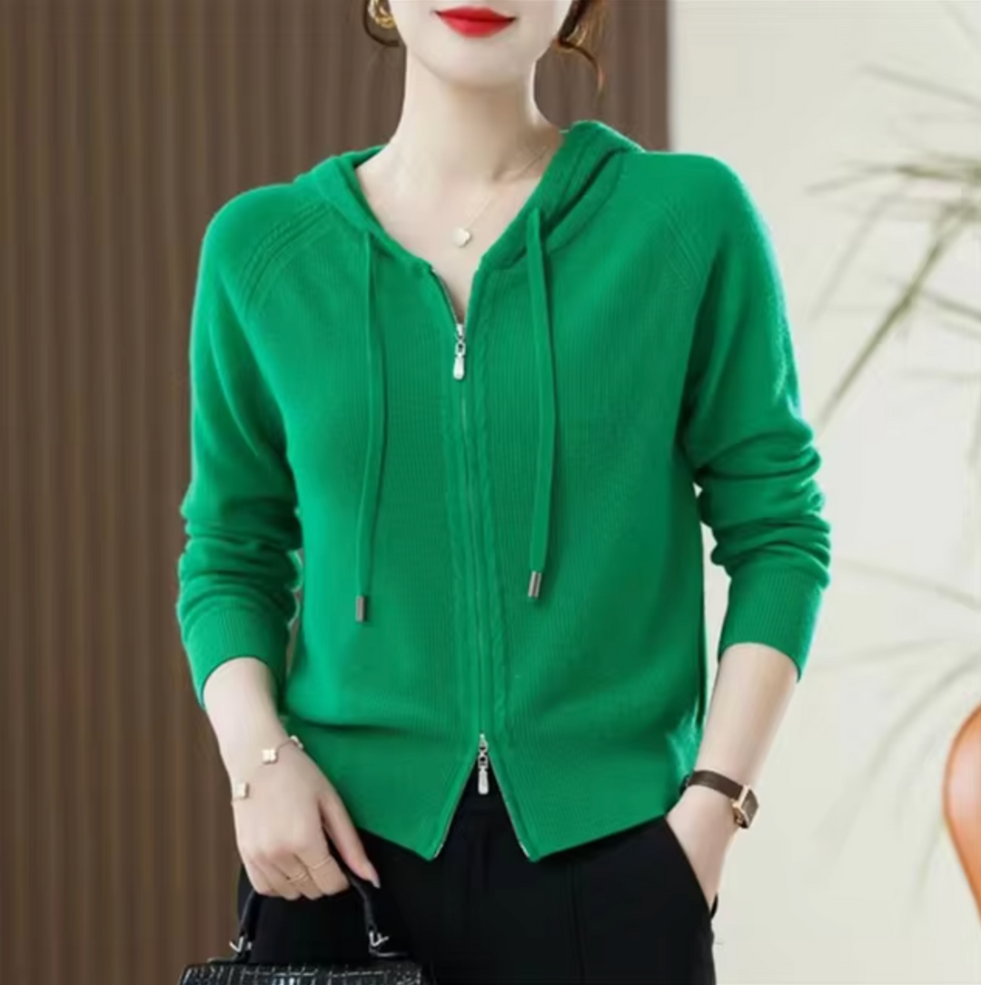 Levoire | Pull À Capuche En Maille Avec Sensation De Cachemire Vert