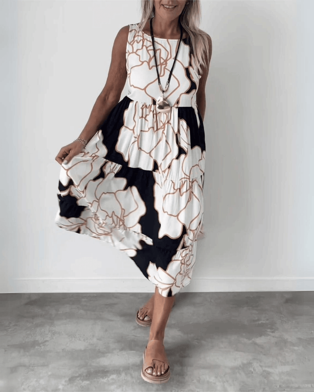 Levoire | Élégante, Robe Boho Fleurie Blanc