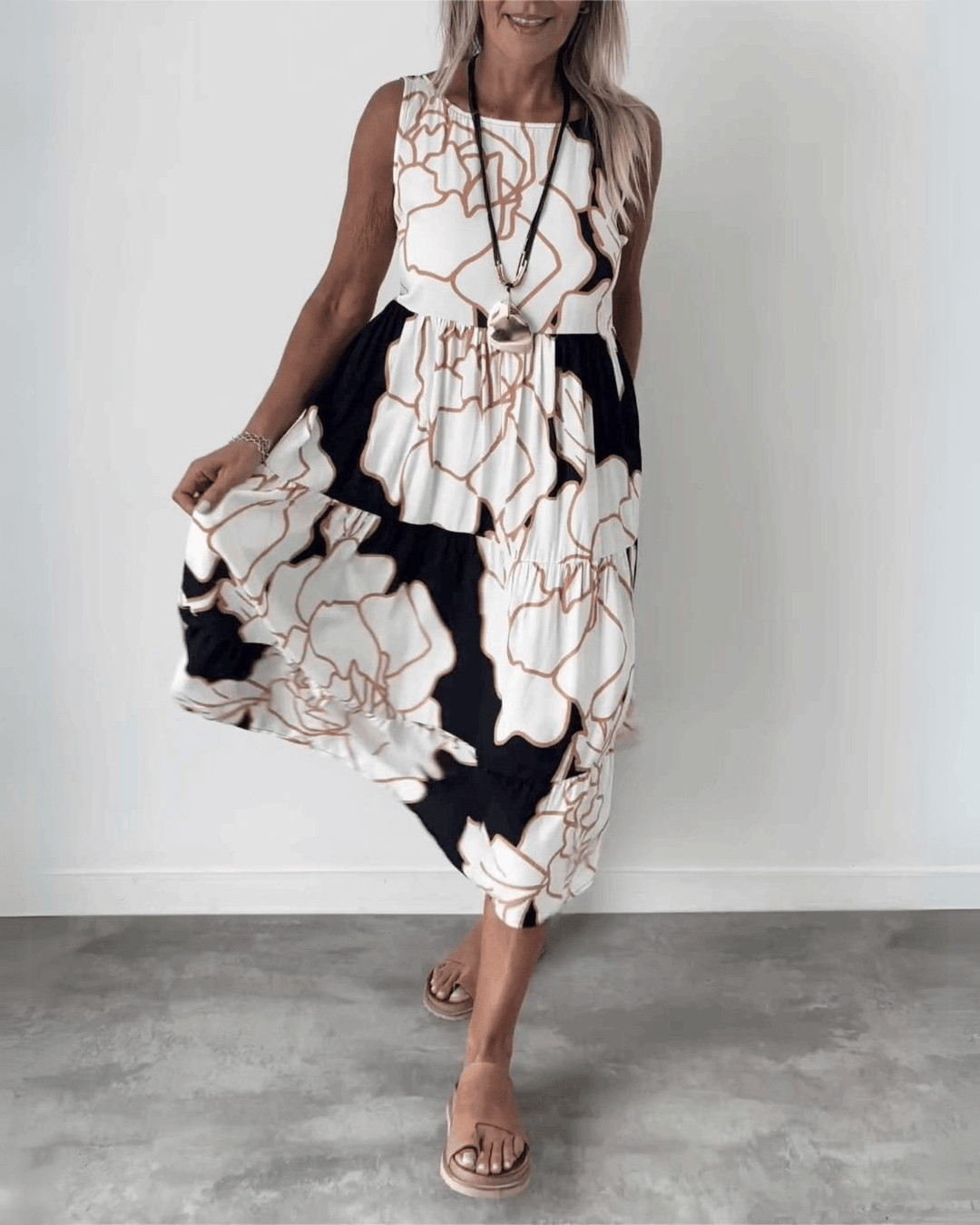 Levoire | Élégante, Robe Boho Fleurie Blanc