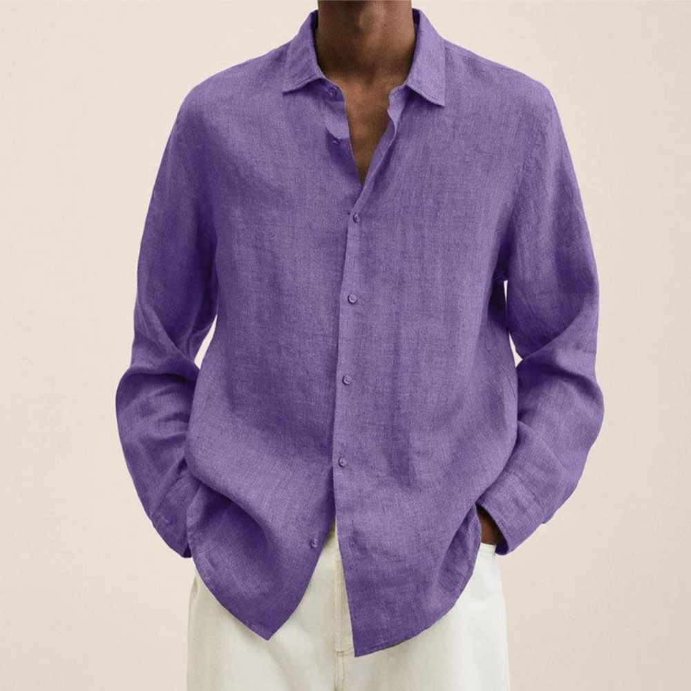 Levoire | Chemise En Lin FR Hommes Long Lilas