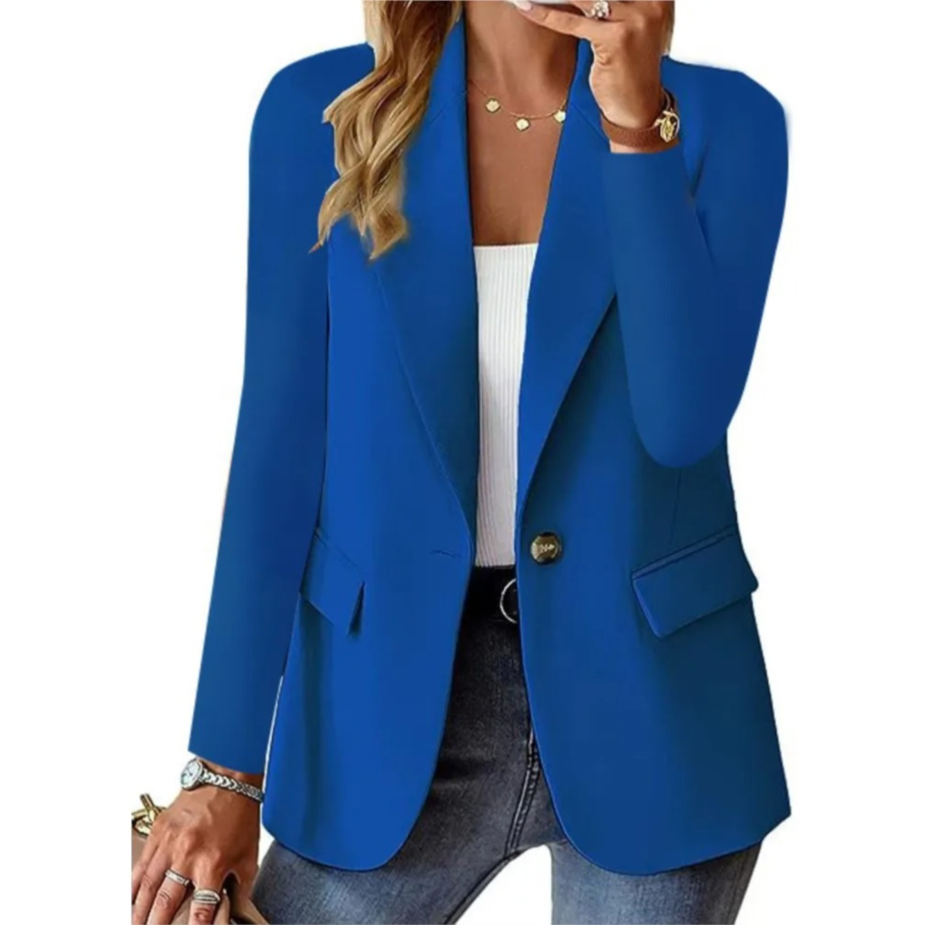 Levoire | Blazer Long FR Femmes Chic Et Légant Bleu