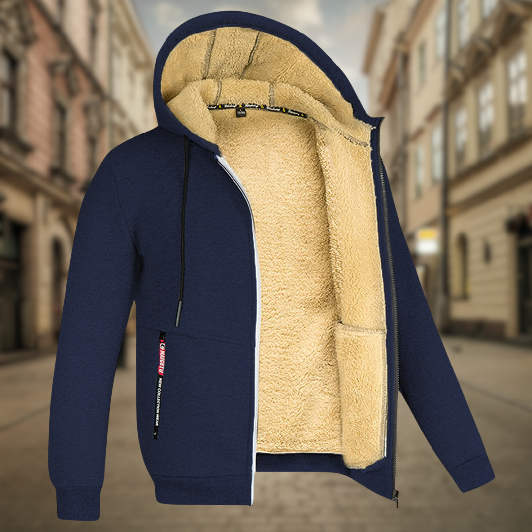 Levoire | Sweatshirt chaud avec intérieur en polaire Bleu Foncé