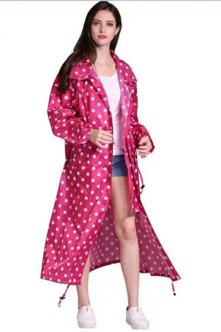Levoire | Veste femme longue imperméable à l'eau Rosa-blanc
