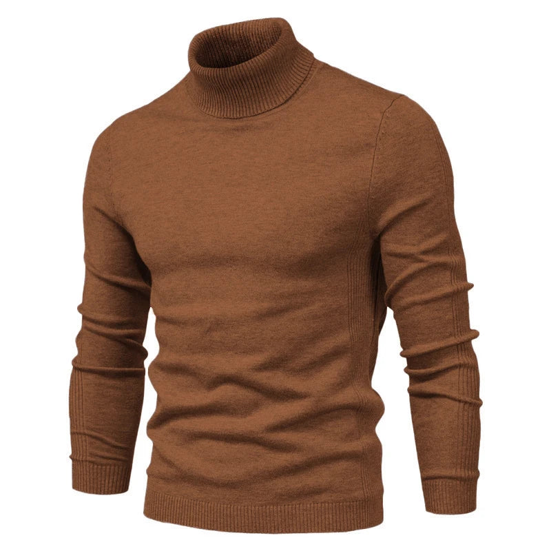 Levoire | Pull À Col Roulé Décontracté Pour Hommes Braun