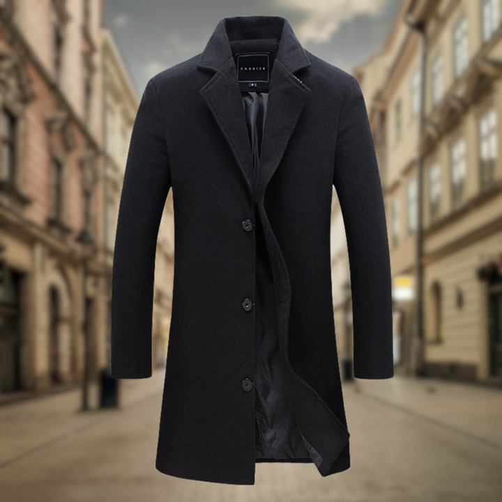 Levoire | Manteau D'Automne Long Pour Hommes Noir