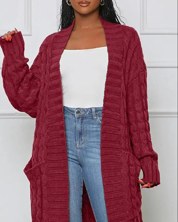 Levoire | Long Gilet En Tricot Avec Motif Tressé