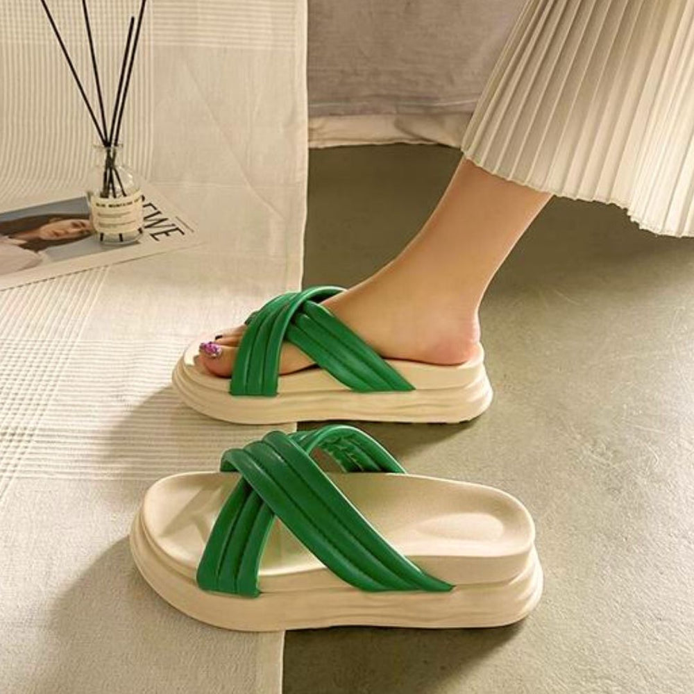 Levoire | Sandales Pour Femmes Tendance Avec Semelle Ergonomique Vert