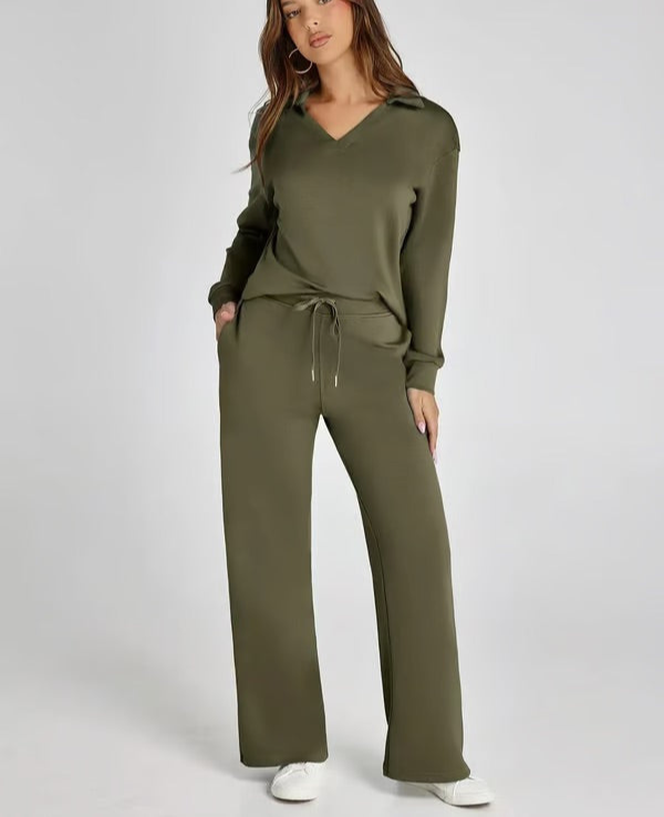 Levoire | Femmes Ensemble Deux Pièces Confortable & Tendance Apparence Pour Femmes Vert armée