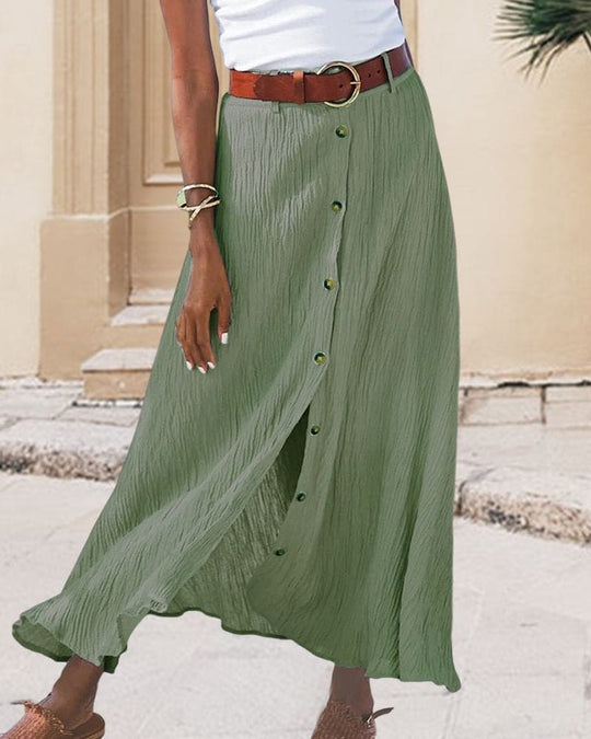 Levoire | Longue, Unie Jupe Vert