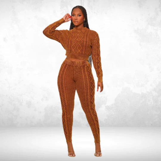 Levoire | Ensemble de pull à deux pièces Braun