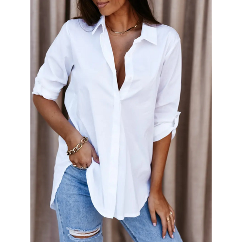 Levoire | Blouse grande taille à patte de boutonnage à manches longues
