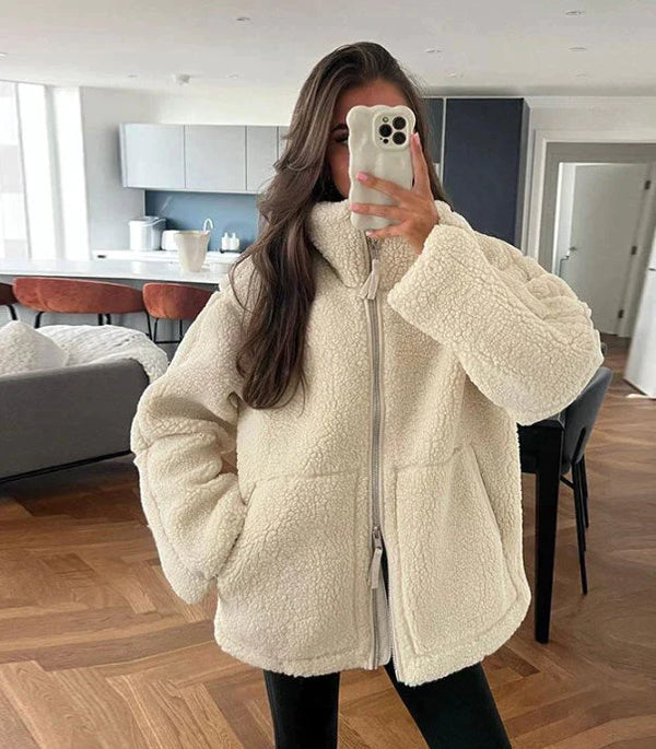 Levoire | Grande Taille Veste Pour Femmes Avec Fermeture Éclair, Confortable Et À La Mode Beige
