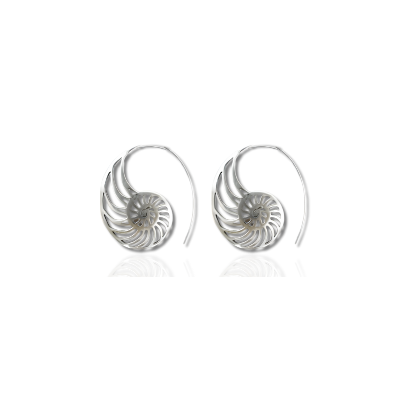 Levoire | Kierteinen Coquille Créole Boucles D'Oreilles Argent 44,45 mm