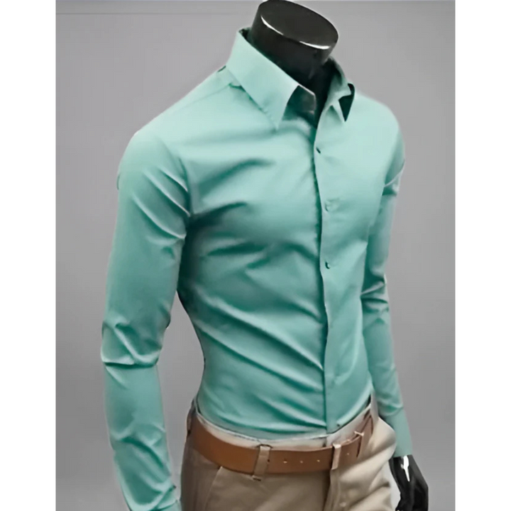 Levoire | Blouse à manches longues Slim Fit avec fermeture à boutons Vert