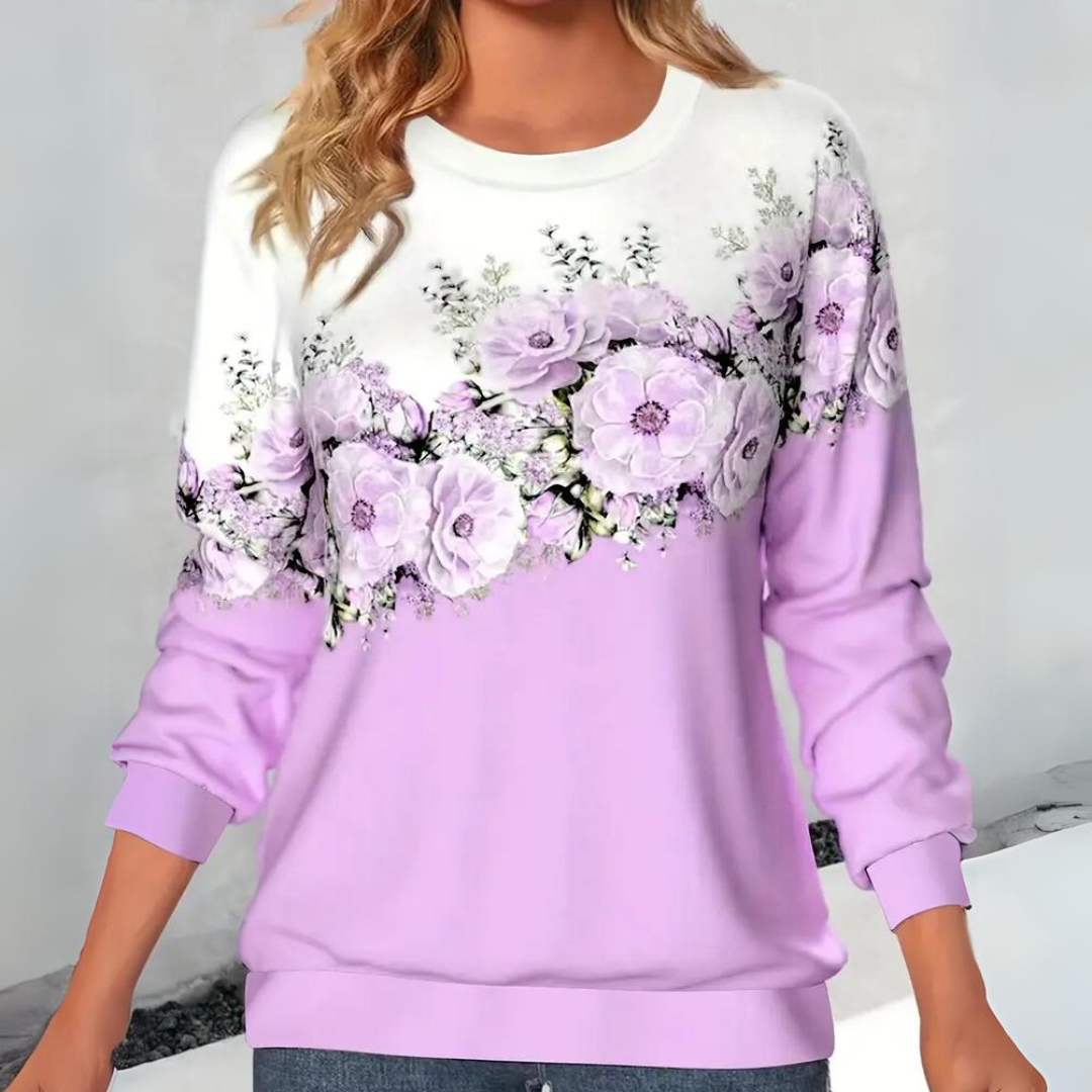Levoire | Pull Élégant Pour Femmes Avec Motif Floral Lilas
