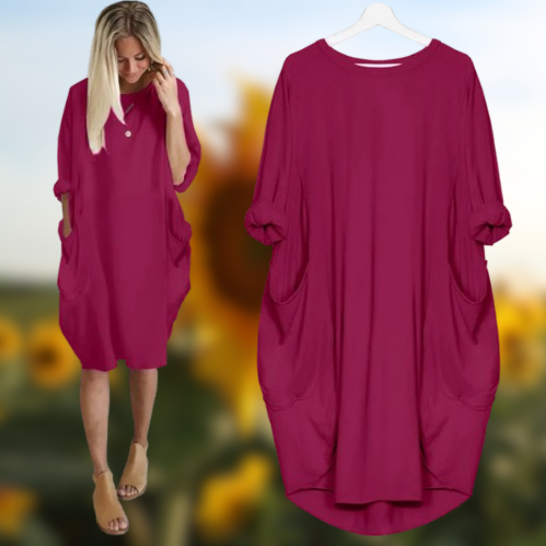 Levoire | Robe longue à manches mi-longues Fuchsia