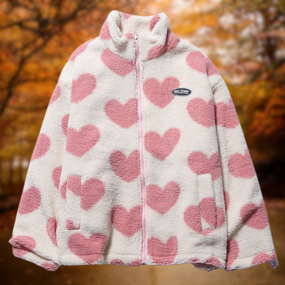 Levoire | Veste chaude double-face à cœurs