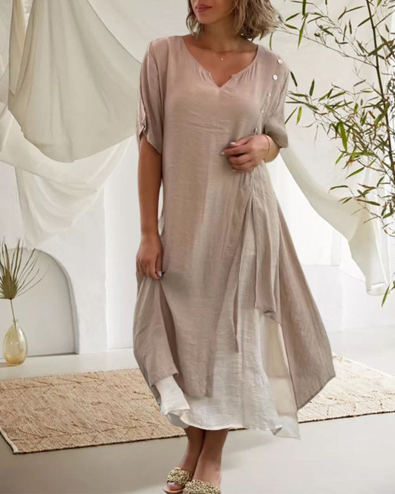 Levoire | Robe courte à manches courtes asymétrique