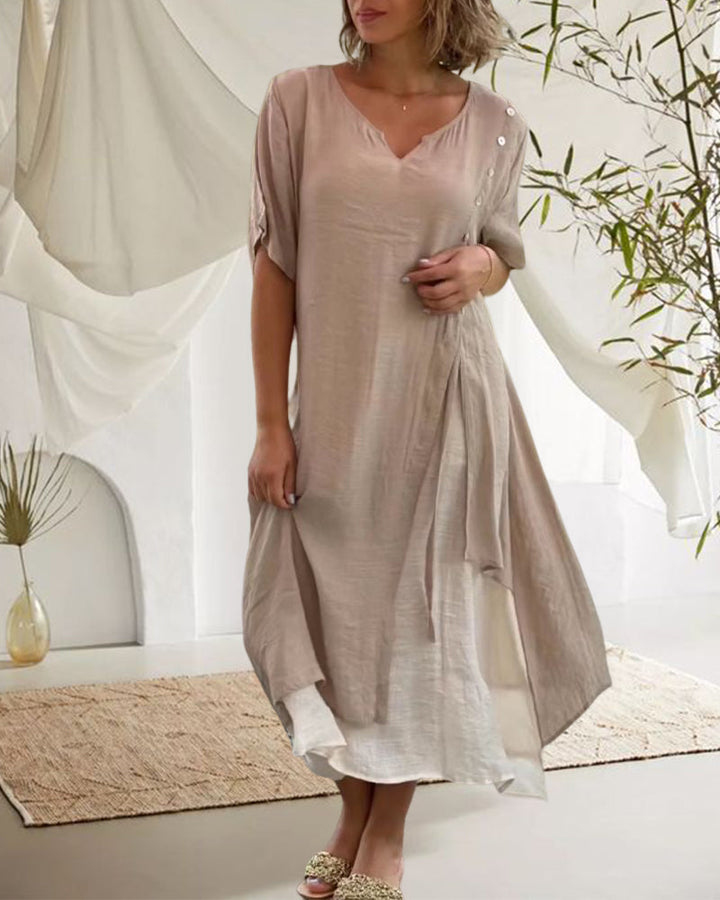 Levoire | Robe courte à manches courtes asymétrique