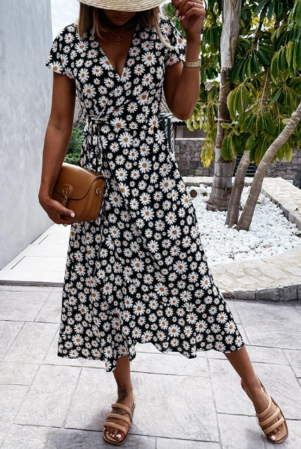 Levoire | Robe midi à imprimé marguerite