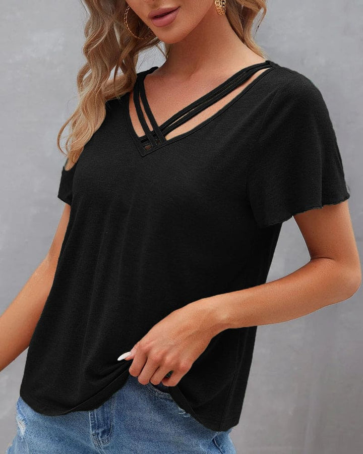 Levoire | T-Shirt Avec Un Décolleté Dans Une Couleur Unie