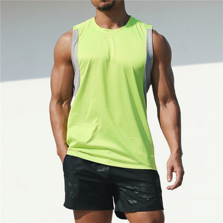 Levoire | T-shirt de sport pour homme sans manches en coupe loisir Vert