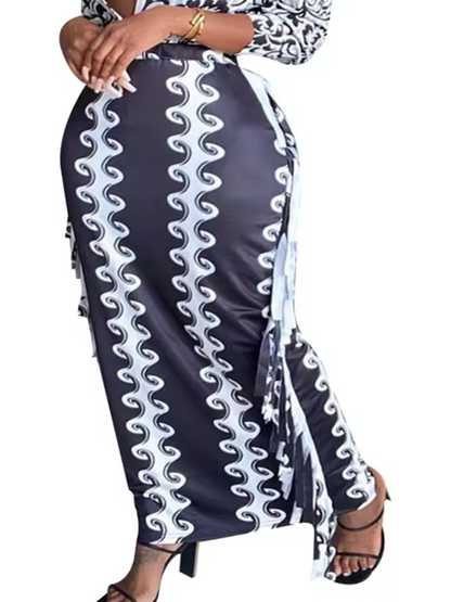 Levoire | Jupe Taille Haute Avec À Franges Bleu