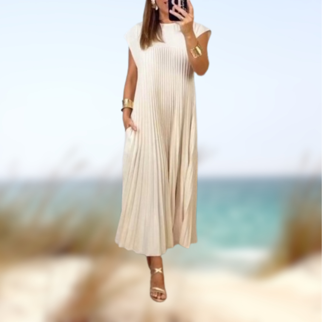 Levoire | Robe d'été plissée Beige