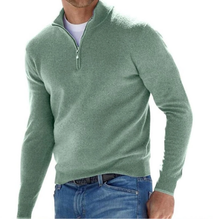 Levoire | Pull homme chaud avec fermeture éclair Vert