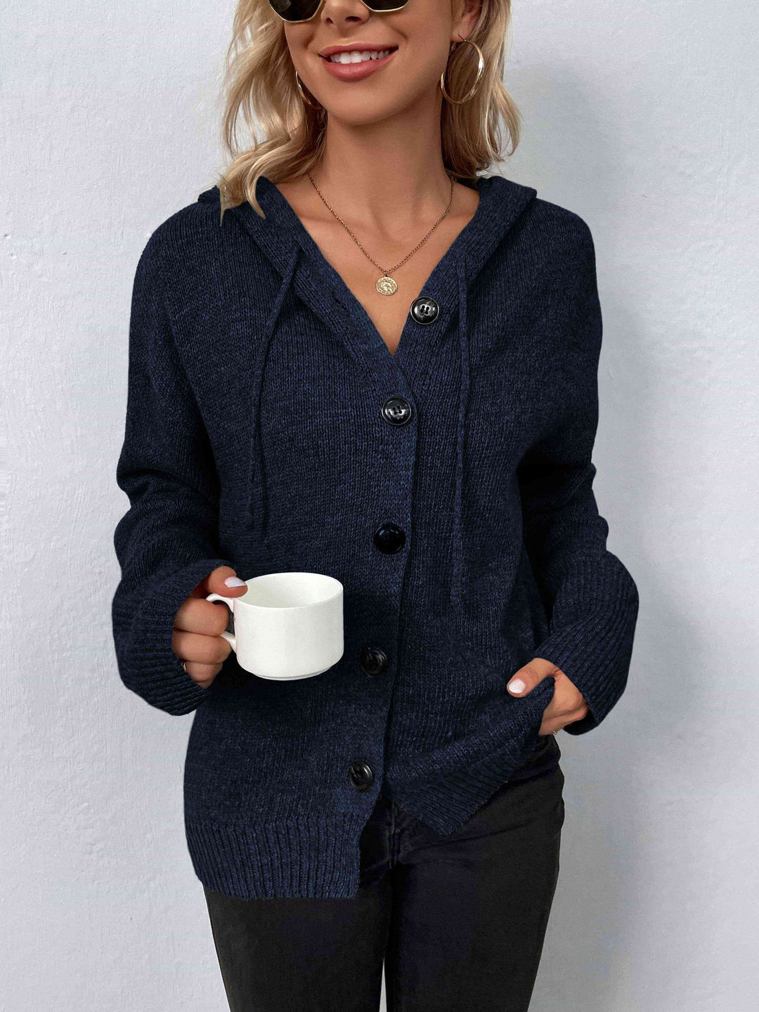 Levoire | Sweat À Capuche À Manches Longues Pour Femmes Élégantes Bleu