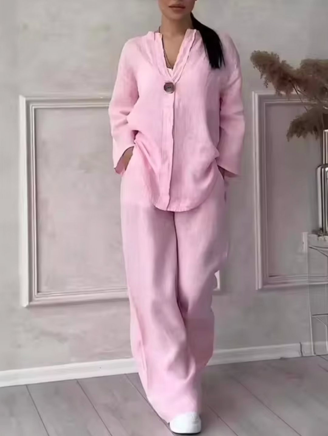 Levoire | Ensemble Costume Lin Coton Rosa