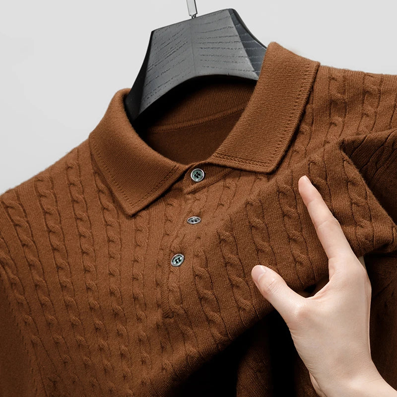 Levoire | Polo En Tricot Pour Hommes Avec Élégance Braun