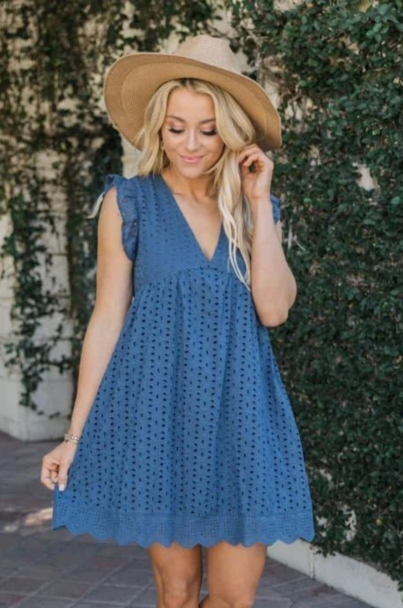 Levoire | Robe d'été pour femmes avec pantalon Robe femme confortable Marine