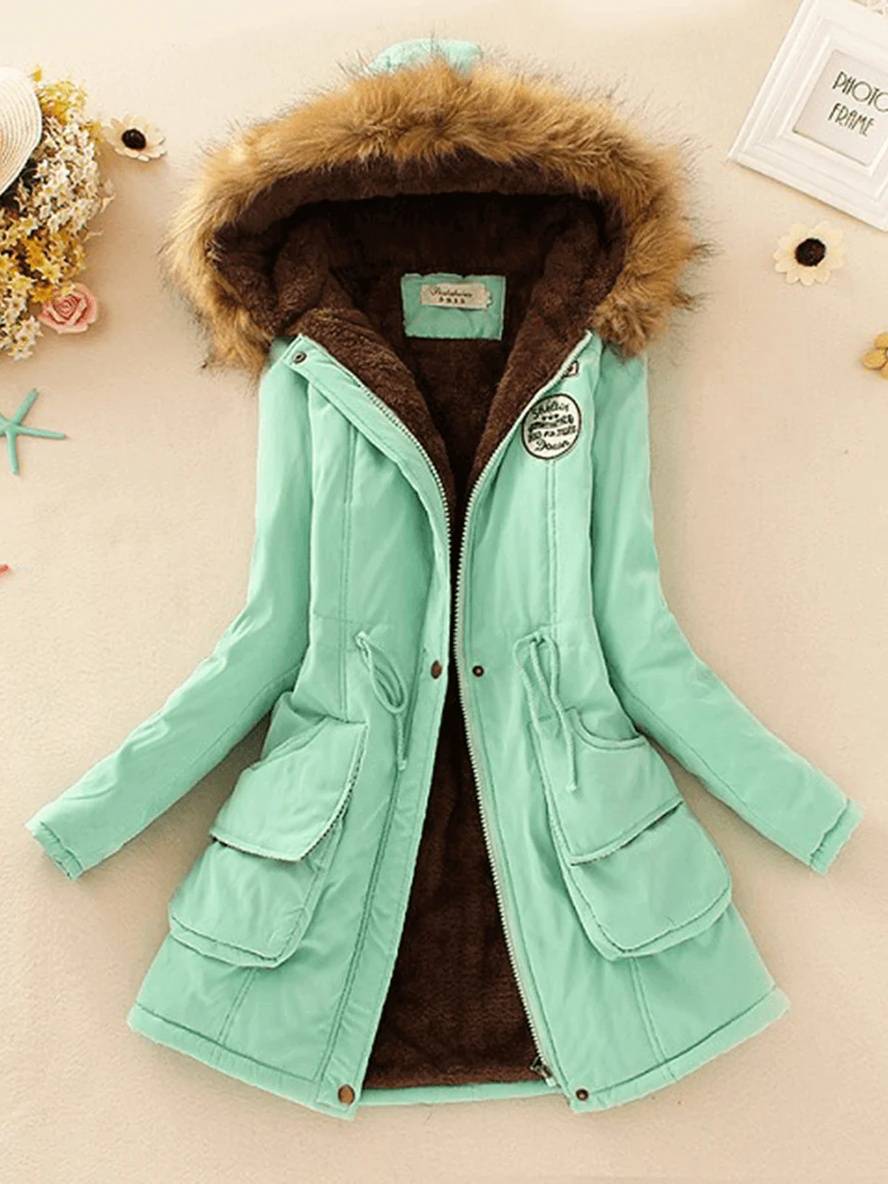 Levoire | Parka Femme En Version Mi-Longue Avec Fermeture Éclair Vert